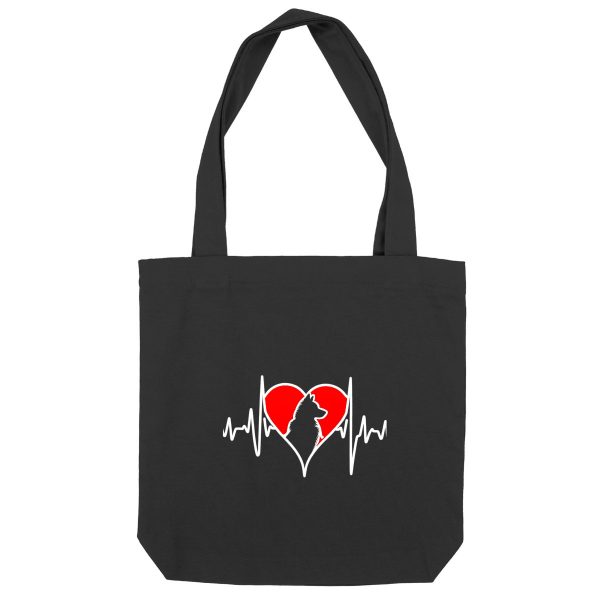 Tote bag pour vétérinaire avec un coeur et un chien