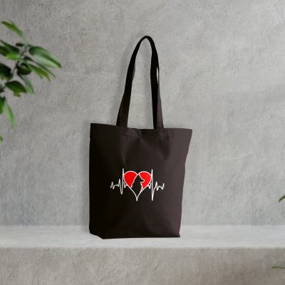 Tote bag pour vétérinaire avec un coeur et un chien