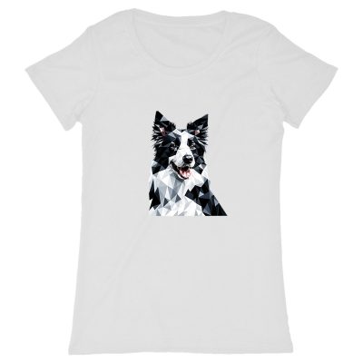 T-shirt Border Collie polygone pour femme