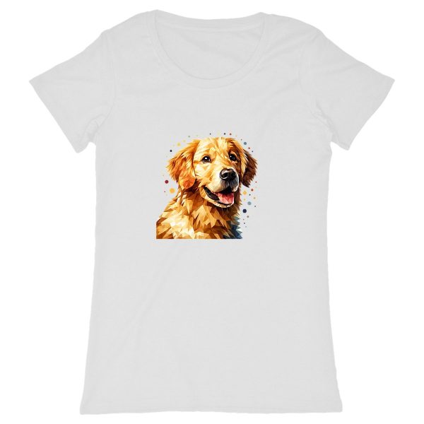 T-shirt Golden Retriever polygone pour femme