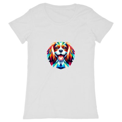 T-shirt Cavalier King Charles polygone pour femme