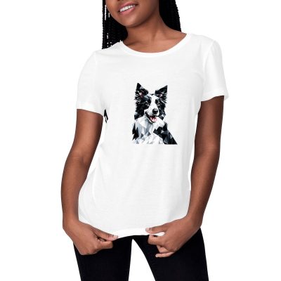 T-shirt Border Collie polygone pour femme