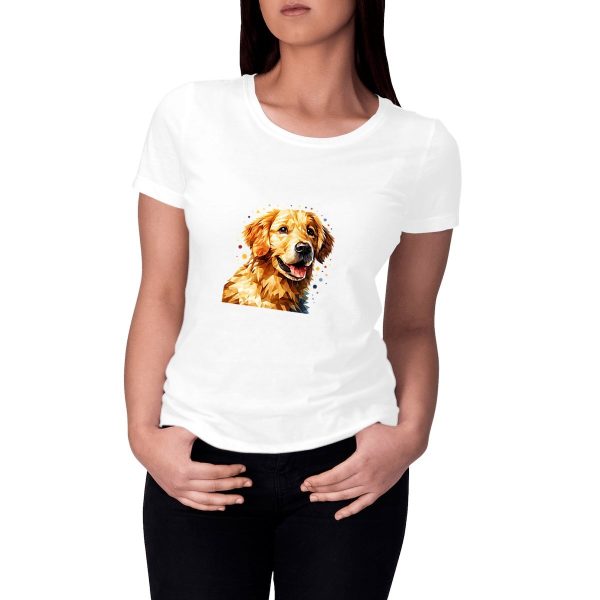 T-shirt Golden Retriever polygone pour femme