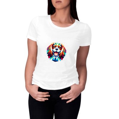 T-shirt Cavalier King Charles polygone pour femme