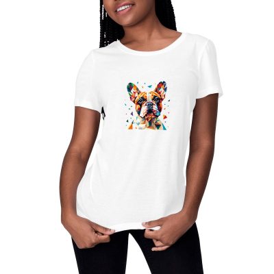 T-shirt Bouledogue Français Polygone pour femme